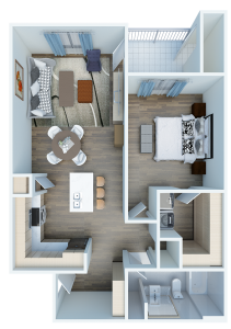 a floor plan of a two bedroom apartment at The Panr Hollow