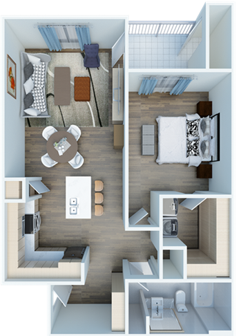 a floor plan of a two bedroom apartment at The Panr Hollow