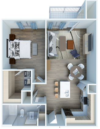 a floor plan of a two bedroom apartment at The Panr Hollow