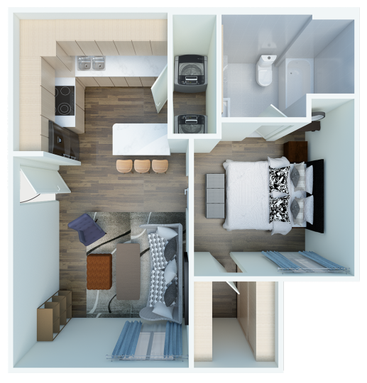 a floor plan of a two bedroom apartment at The Panr Hollow