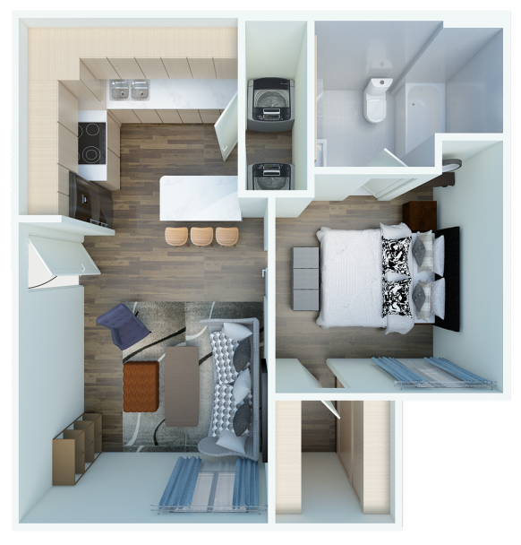 a floor plan of a two bedroom apartment at The Panr Hollow